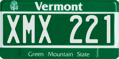 VT license plate XMX221