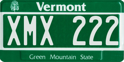 VT license plate XMX222
