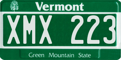 VT license plate XMX223