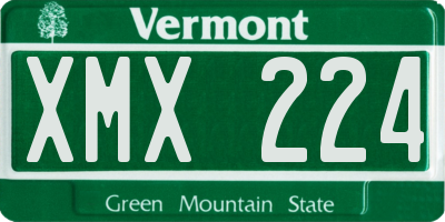 VT license plate XMX224