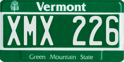 VT license plate XMX226