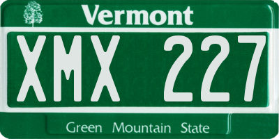 VT license plate XMX227