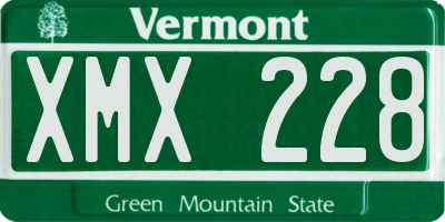 VT license plate XMX228