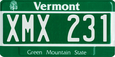 VT license plate XMX231