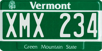 VT license plate XMX234