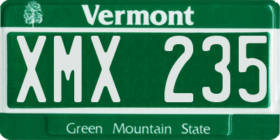 VT license plate XMX235