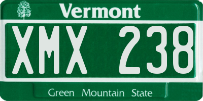 VT license plate XMX238