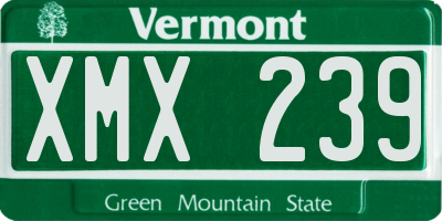 VT license plate XMX239