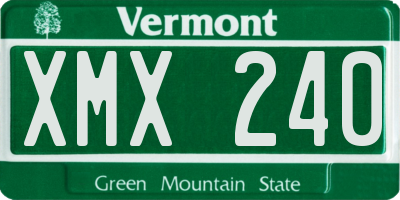 VT license plate XMX240