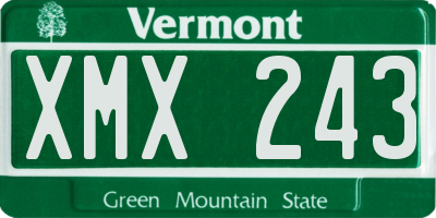 VT license plate XMX243
