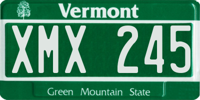 VT license plate XMX245