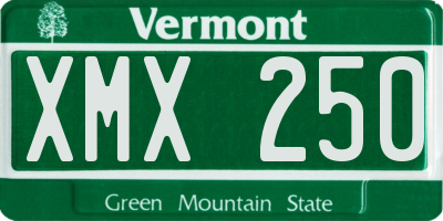 VT license plate XMX250