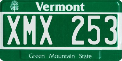 VT license plate XMX253