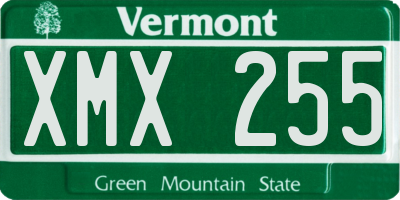 VT license plate XMX255