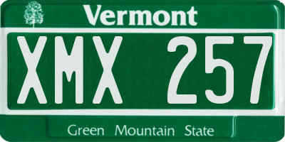 VT license plate XMX257