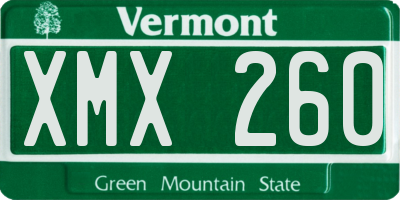 VT license plate XMX260
