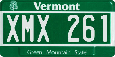 VT license plate XMX261