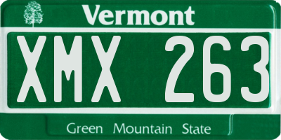 VT license plate XMX263
