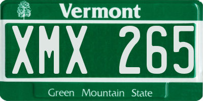 VT license plate XMX265