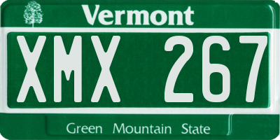 VT license plate XMX267