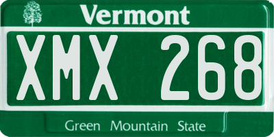 VT license plate XMX268