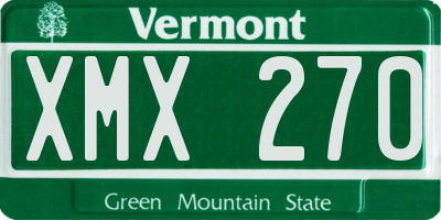 VT license plate XMX270