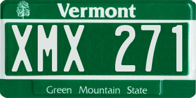 VT license plate XMX271