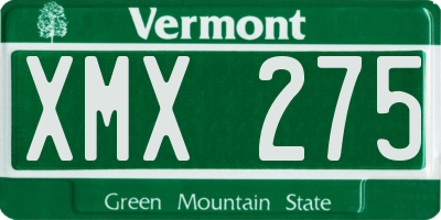 VT license plate XMX275