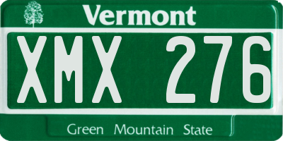 VT license plate XMX276