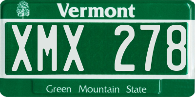VT license plate XMX278