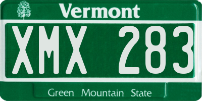 VT license plate XMX283