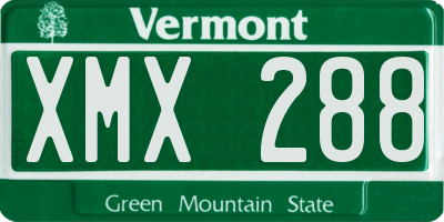 VT license plate XMX288