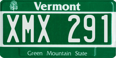 VT license plate XMX291