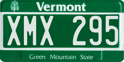 VT license plate XMX295