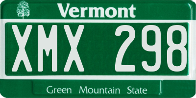 VT license plate XMX298