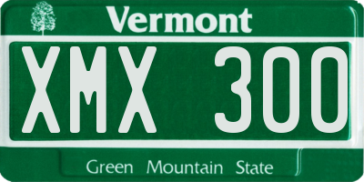 VT license plate XMX300