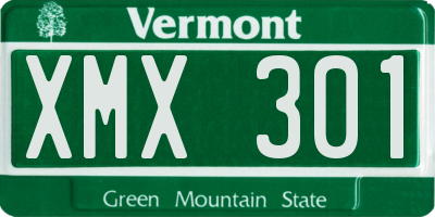 VT license plate XMX301