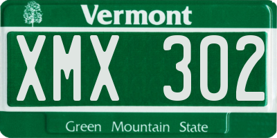 VT license plate XMX302