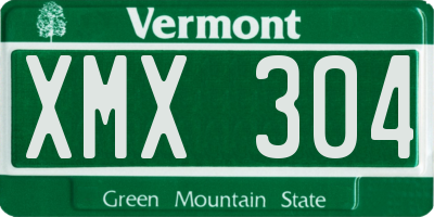 VT license plate XMX304