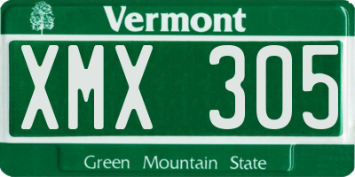 VT license plate XMX305