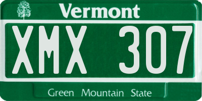 VT license plate XMX307
