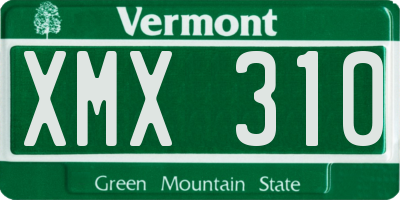 VT license plate XMX310