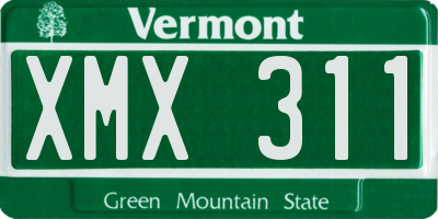 VT license plate XMX311