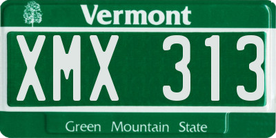 VT license plate XMX313