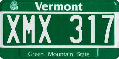 VT license plate XMX317