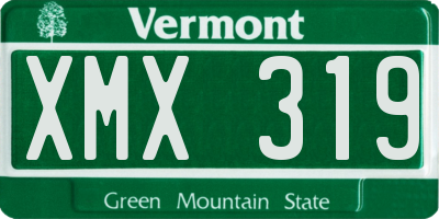 VT license plate XMX319