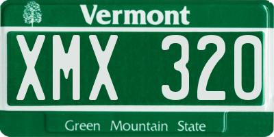 VT license plate XMX320