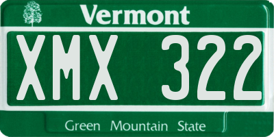 VT license plate XMX322
