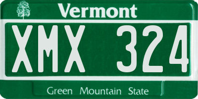 VT license plate XMX324