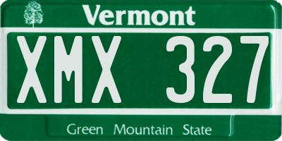 VT license plate XMX327